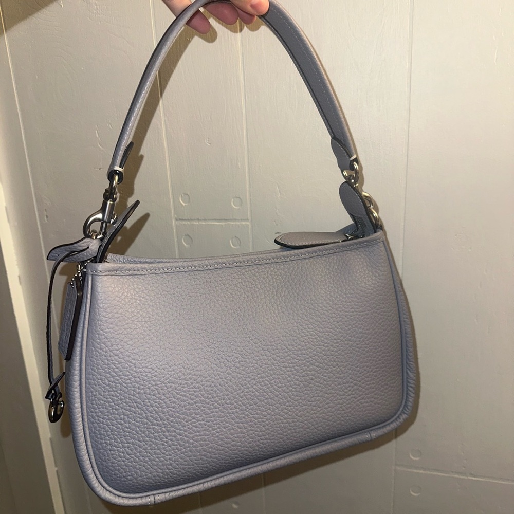Coach Gray Pebbled Leather Cary Bag